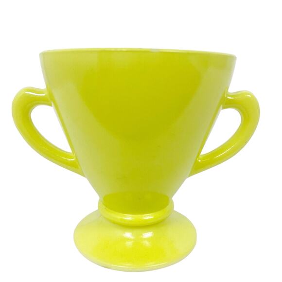 vintage Hazel-Atlas glass Ovide Chartreuse CREAMER & open SUGAR set glassware - Picture 10 of 12